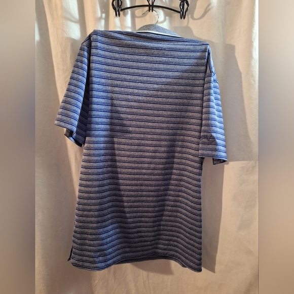 Nike Blue and Gray Striped Polo Shirt - Picture 3 of 7